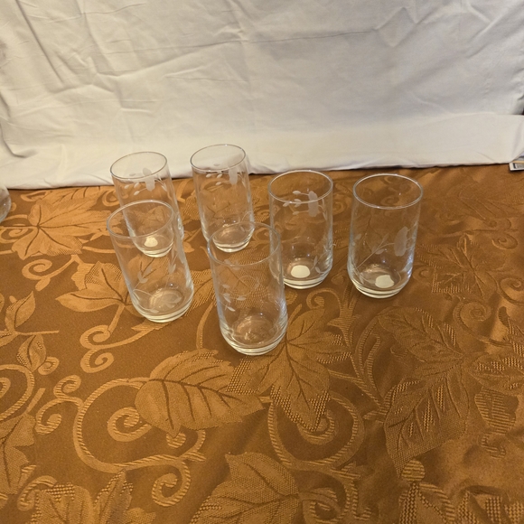 6 Vintage Princess House Heritage Clear Highball Glass Tumblers - Picture 5 of 5